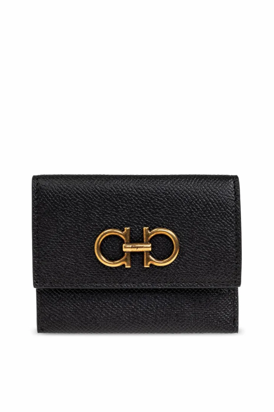 FERRAGAMO CZARNY Skórzane etui na karty