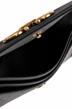 FERRAGAMO CZARNY Skórzane etui na karty