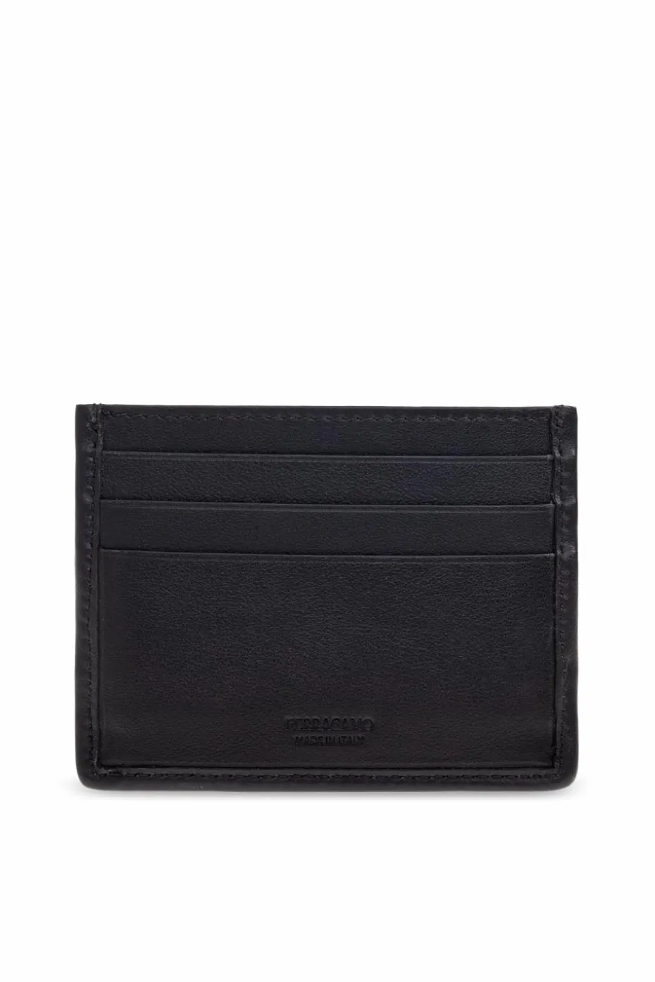 FERRAGAMO CZARNY Skórzane etui na karty