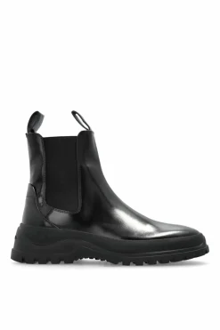 FERRAGAMO CZARNY Skórzane sztyblety `Bossons`