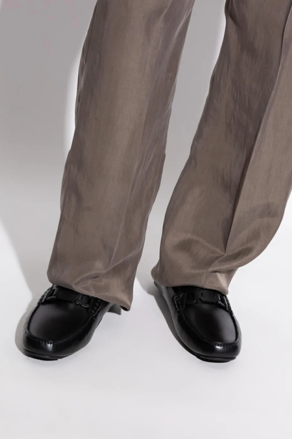 FERRAGAMO CZARNY Skórzane buty `Byte`
