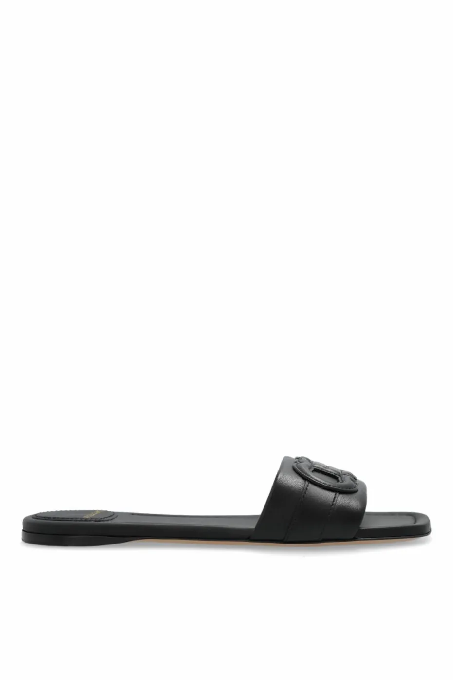 FERRAGAMO CZARNY Skórzane klapki `Liss`