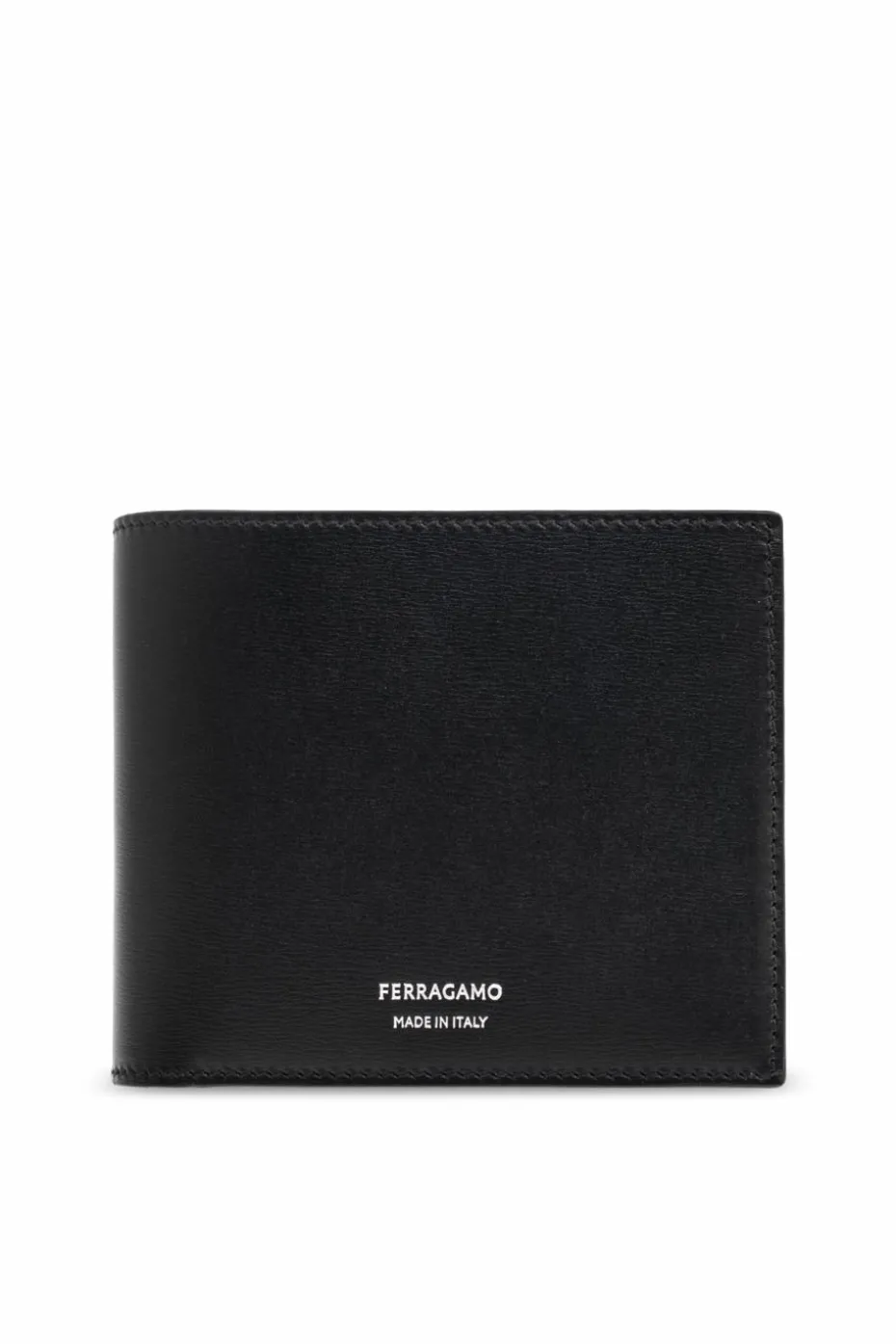 FERRAGAMO CZARNY Skórzany portfel