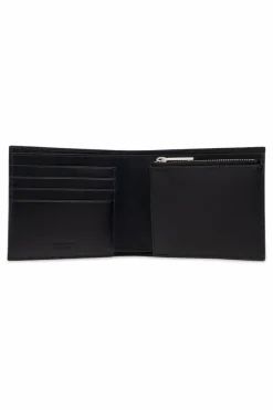 FERRAGAMO CZARNY Skórzany portfel