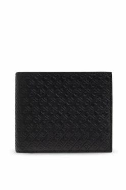 FERRAGAMO CZARNY Skórzany portfel