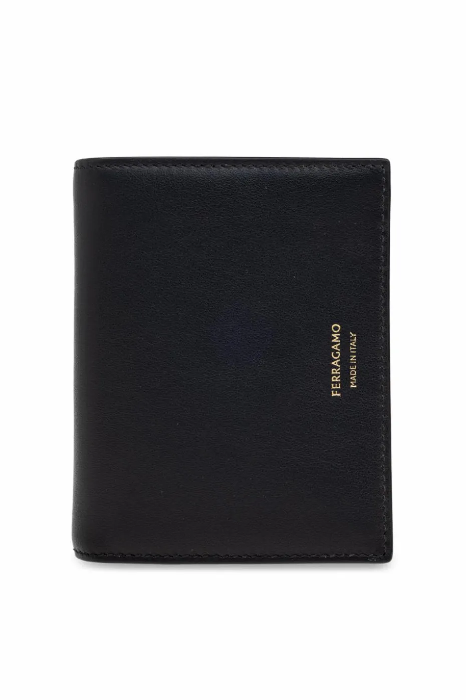 FERRAGAMO CZARNY Skórzany portfel