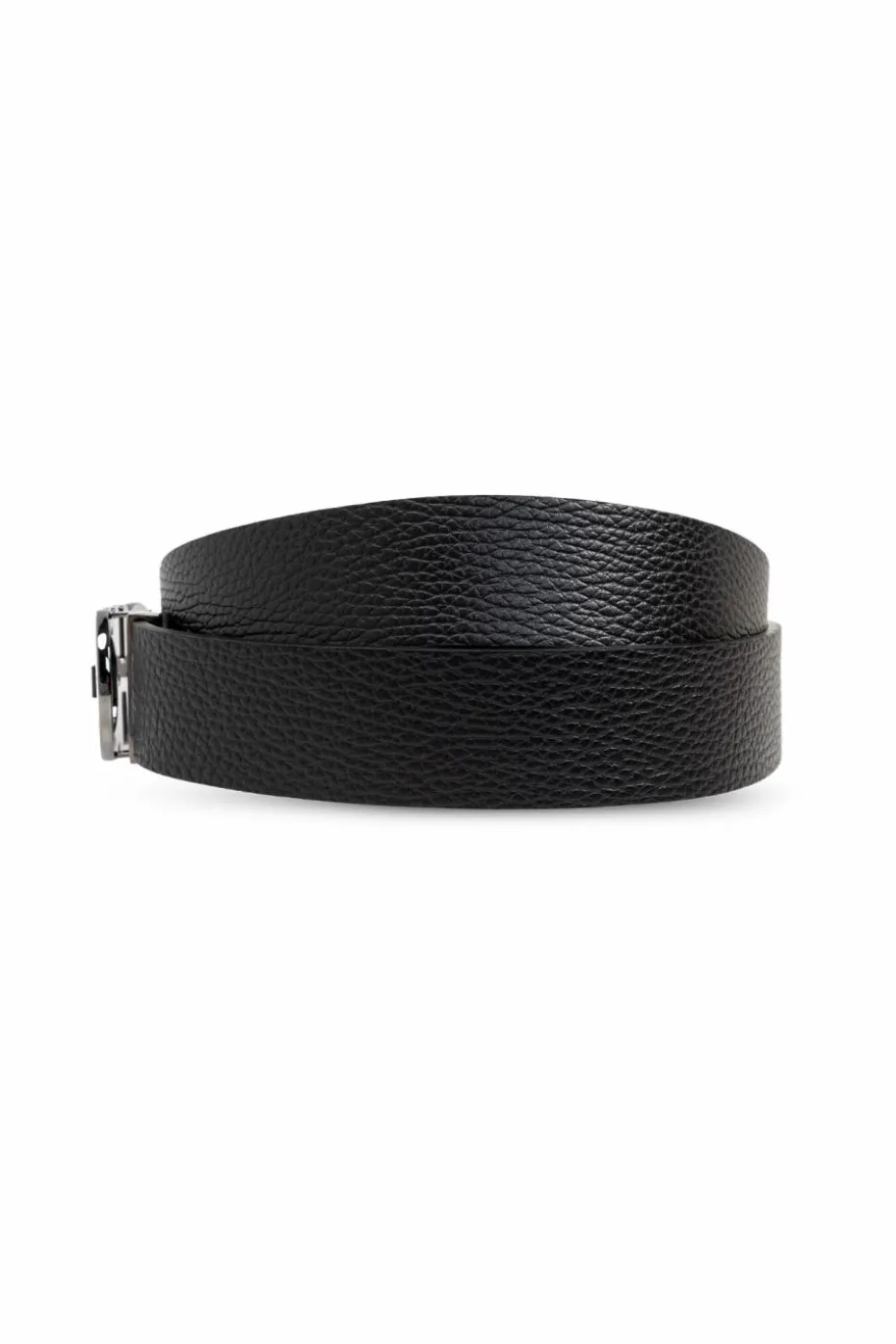 FERRAGAMO CZARNY Skórzany pas