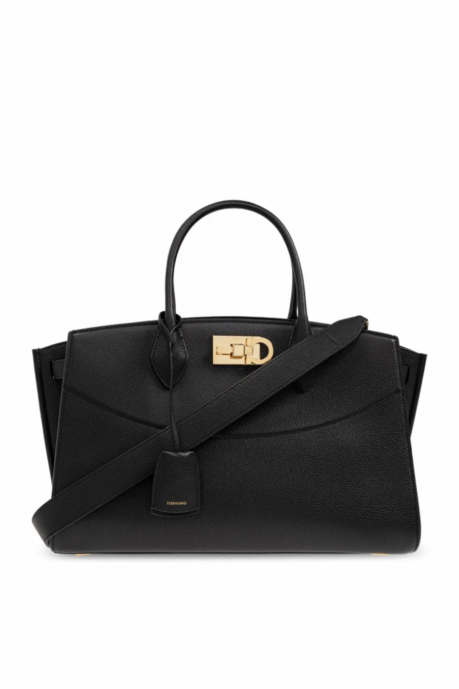 FERRAGAMO CZARNY Torba na ramię `Noth-South Hobo Large`