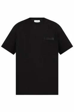 FERRAGAMO CZARNY T-shirt z kieszenią