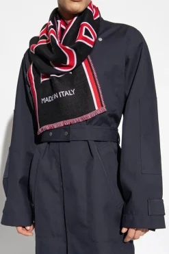 FERRAGAMO CZARNY Wełniany szal