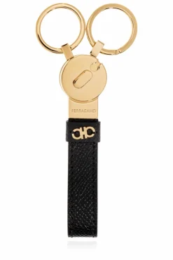 FERRAGAMO CZARNY Zestaw: portfel i brelok