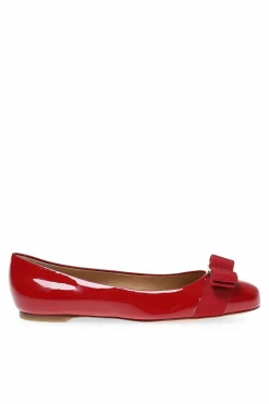 FERRAGAMO CZERWONY Baleriny ‘Varina’
