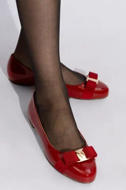 FERRAGAMO CZERWONY Baleriny ‘Varina’