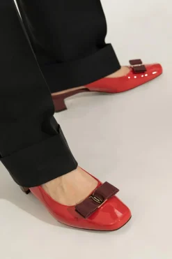FERRAGAMO CZERWONY Buty na obcasie `Rivada`