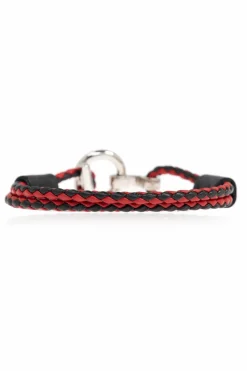 FERRAGAMO CZERWONY Skórzana bransoleta