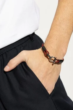 FERRAGAMO CZERWONY Skórzana bransoleta