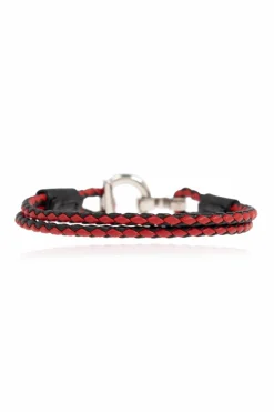 FERRAGAMO CZERWONY Skórzana bransoleta