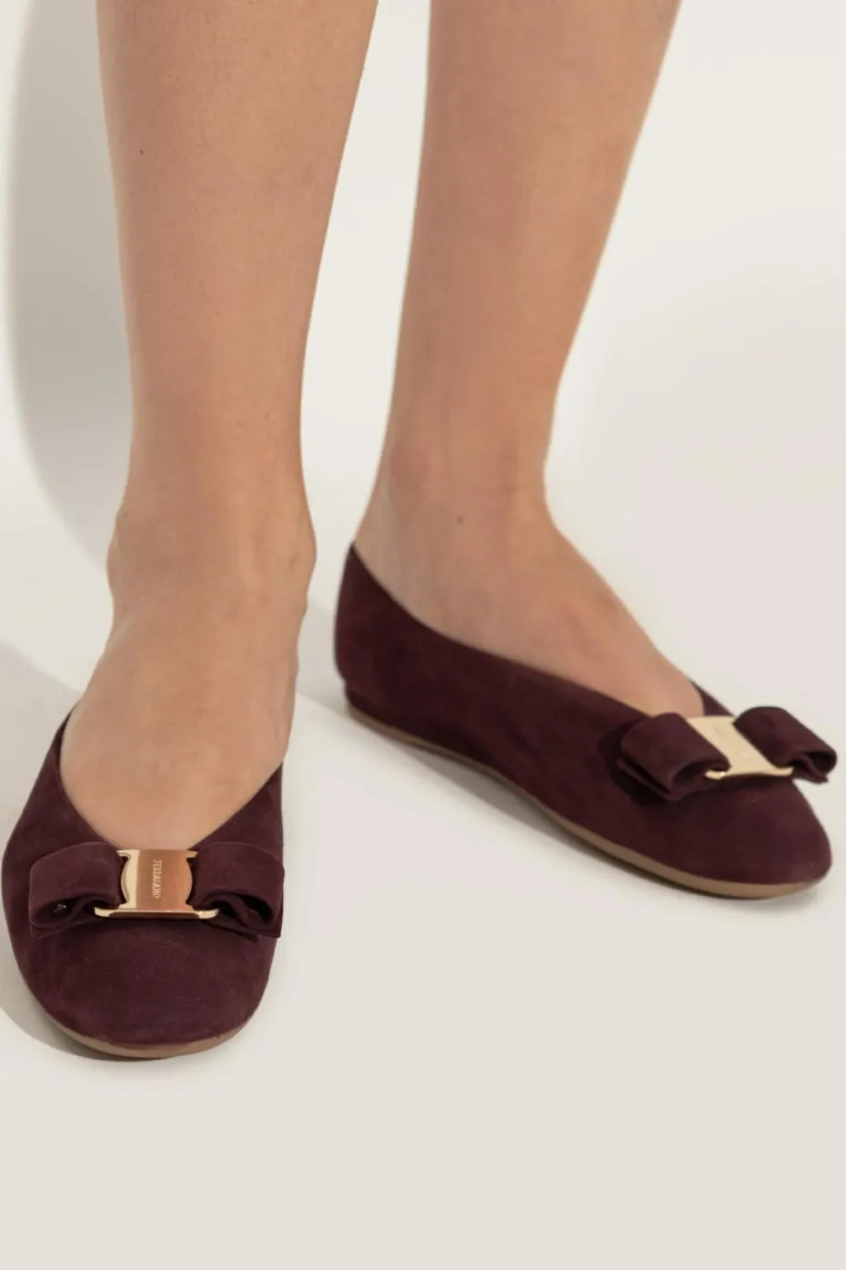 FERRAGAMO FIOLETOWY Baleriny `Vanna I`