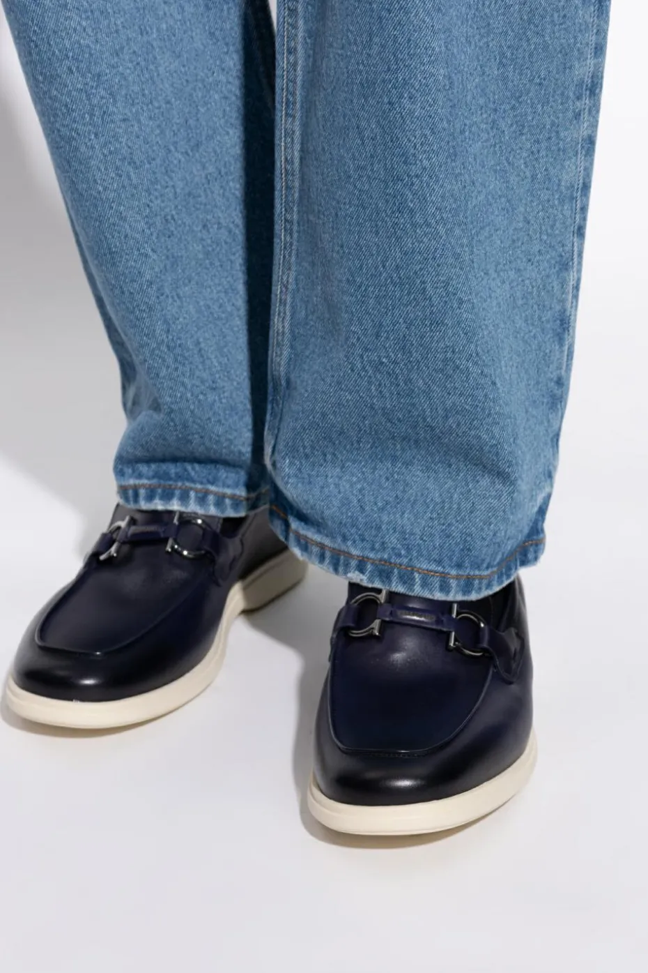 FERRAGAMO GRANATOWY Buty `Cosimo`