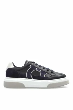 FERRAGAMO GRANATOWY Buty sportowe `Cassina GA`