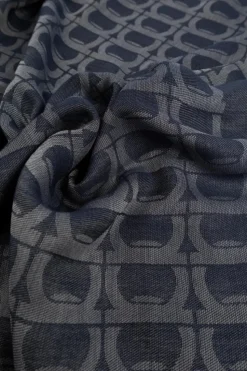 FERRAGAMO GRANATOWY Chusta z monogramem