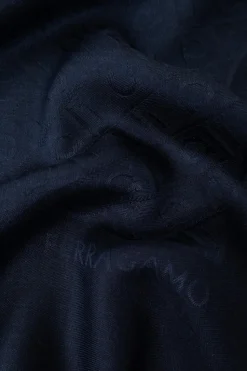FERRAGAMO GRANATOWY Chusta z monogramem
