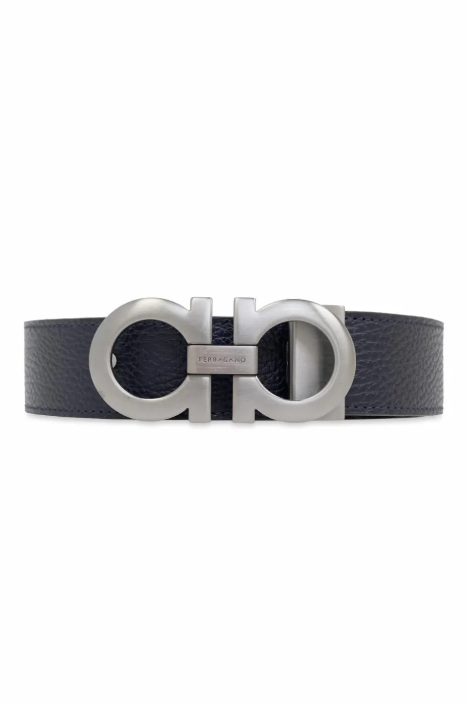 FERRAGAMO GRANATOWY Dwustronny pasek