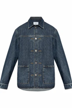 FERRAGAMO GRANATOWY Jeansowa kurtka