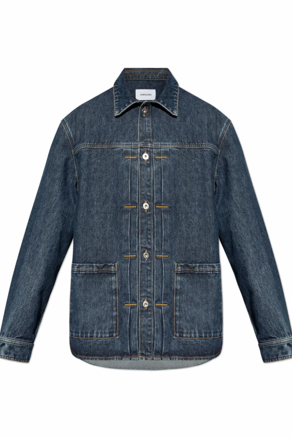 FERRAGAMO GRANATOWY Jeansowa kurtka