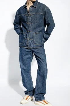 FERRAGAMO GRANATOWY Jeansowa kurtka