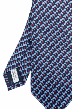 FERRAGAMO GRANATOWY Jedwabny krawat