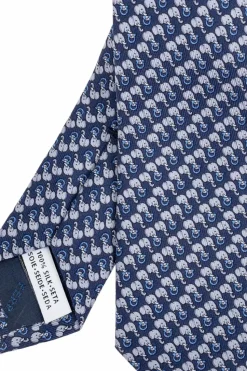 FERRAGAMO GRANATOWY Jedwabny krawat