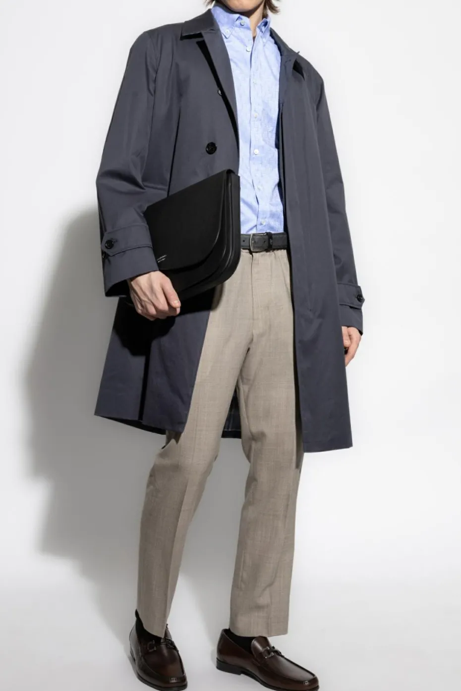 FERRAGAMO GRANATOWY Koszula z monogramem