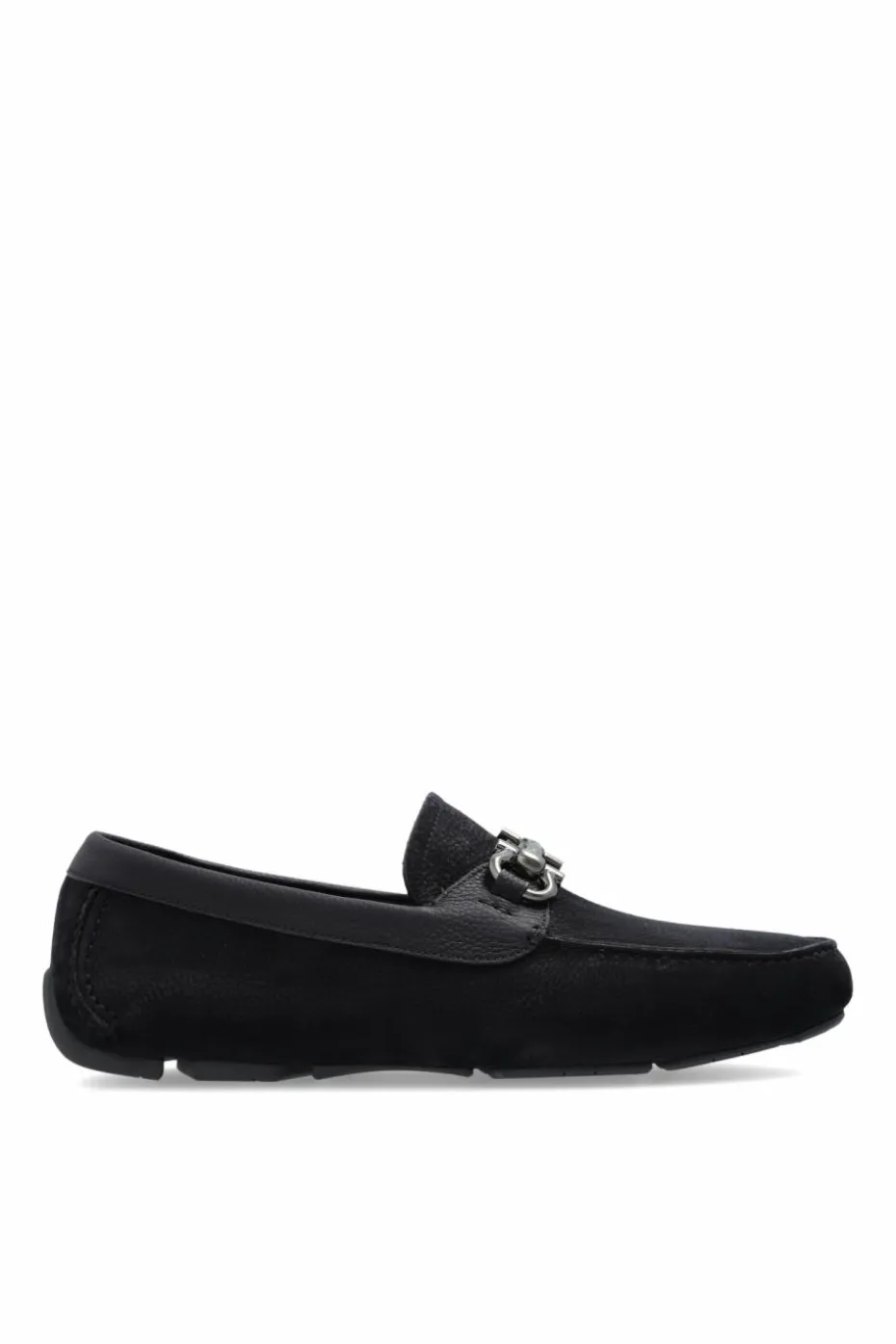 FERRAGAMO GRANATOWY Mokasyny `Parigi New`