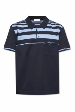 FERRAGAMO GRANATOWY Polo z logo