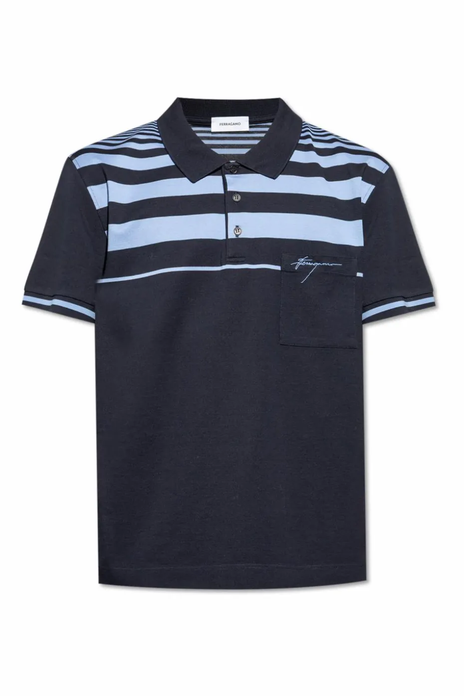 FERRAGAMO GRANATOWY Polo z logo