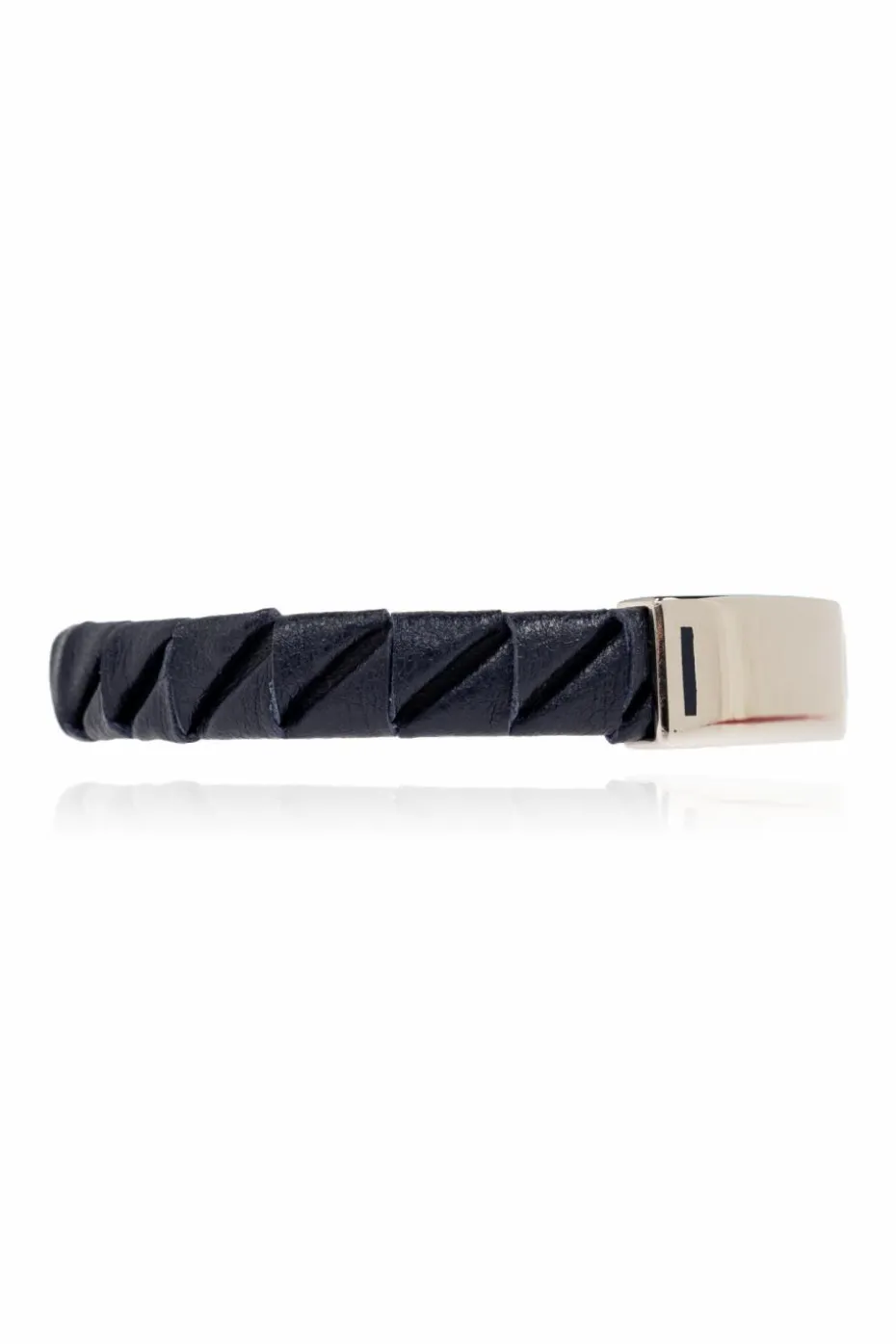 FERRAGAMO GRANATOWY Skórzana bransoleta