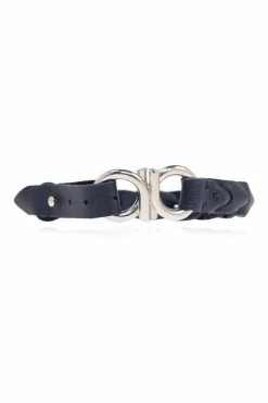 FERRAGAMO GRANATOWY Skórzana bransoleta
