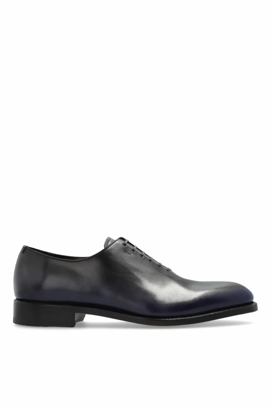 FERRAGAMO GRANATOWY Skórzane buty `Angiolo