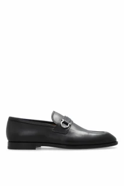 FERRAGAMO GRANATOWY Skórzane buty ‘Florio’
