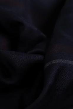 FERRAGAMO GRANATOWY Szal z monogramem