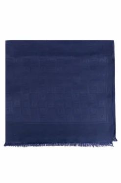 FERRAGAMO GRANATOWY Szal z monogramem