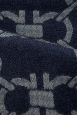 FERRAGAMO GRANATOWY Wełniany szal