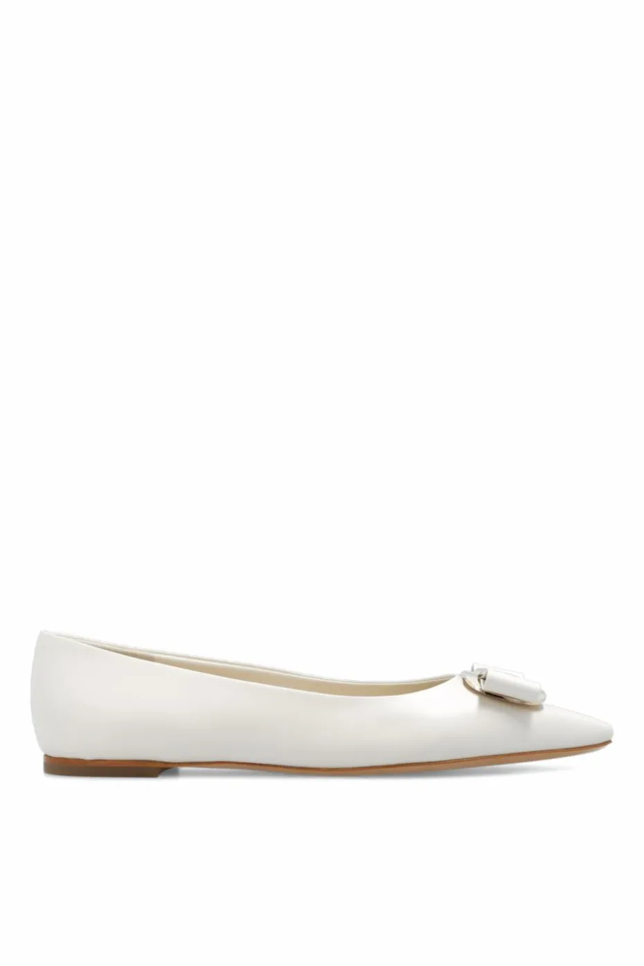 FERRAGAMO kremowy Baleriny ‘Zea’
