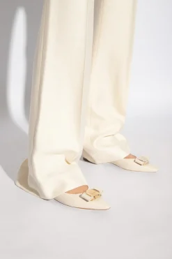 FERRAGAMO kremowy Baleriny ‘Zea’
