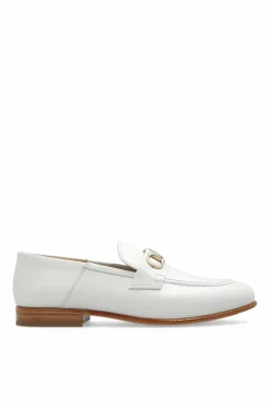 FERRAGAMO kremowy Buty ‘Ottone’ typu ‘loafers’