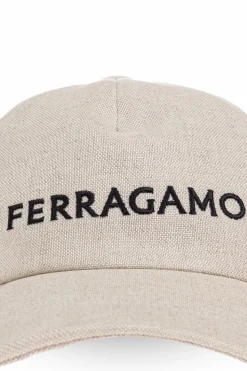 FERRAGAMO kremowy Czapka z daszkiem