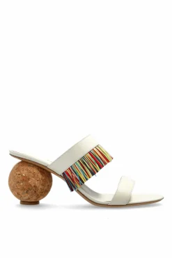 FERRAGAMO kremowy Klapki na obcasie