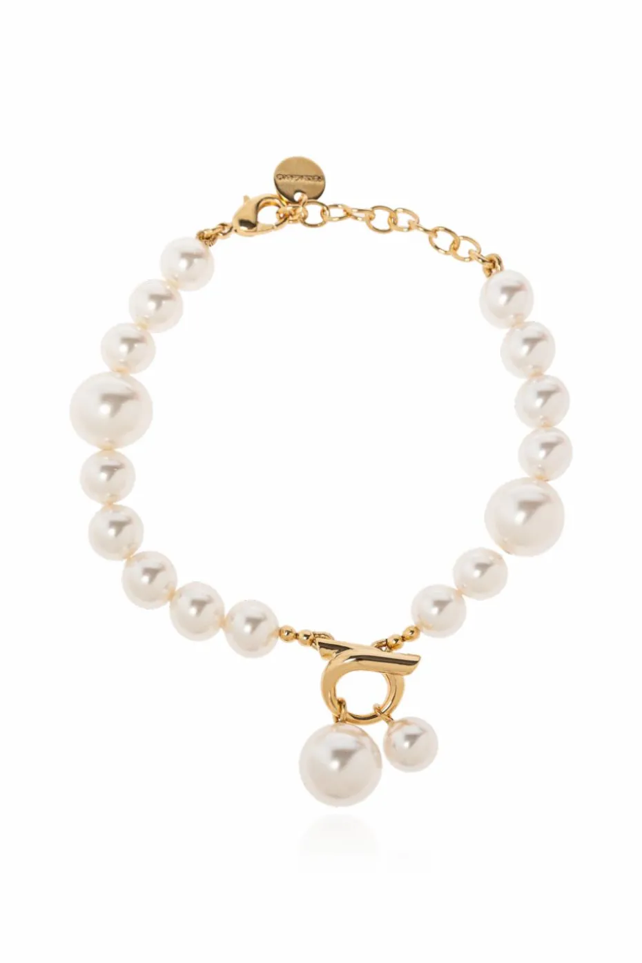FERRAGAMO kremowy Perłowa bransoleta
