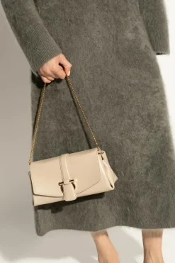 FERRAGAMO kremowy Skórzana torba na ramię